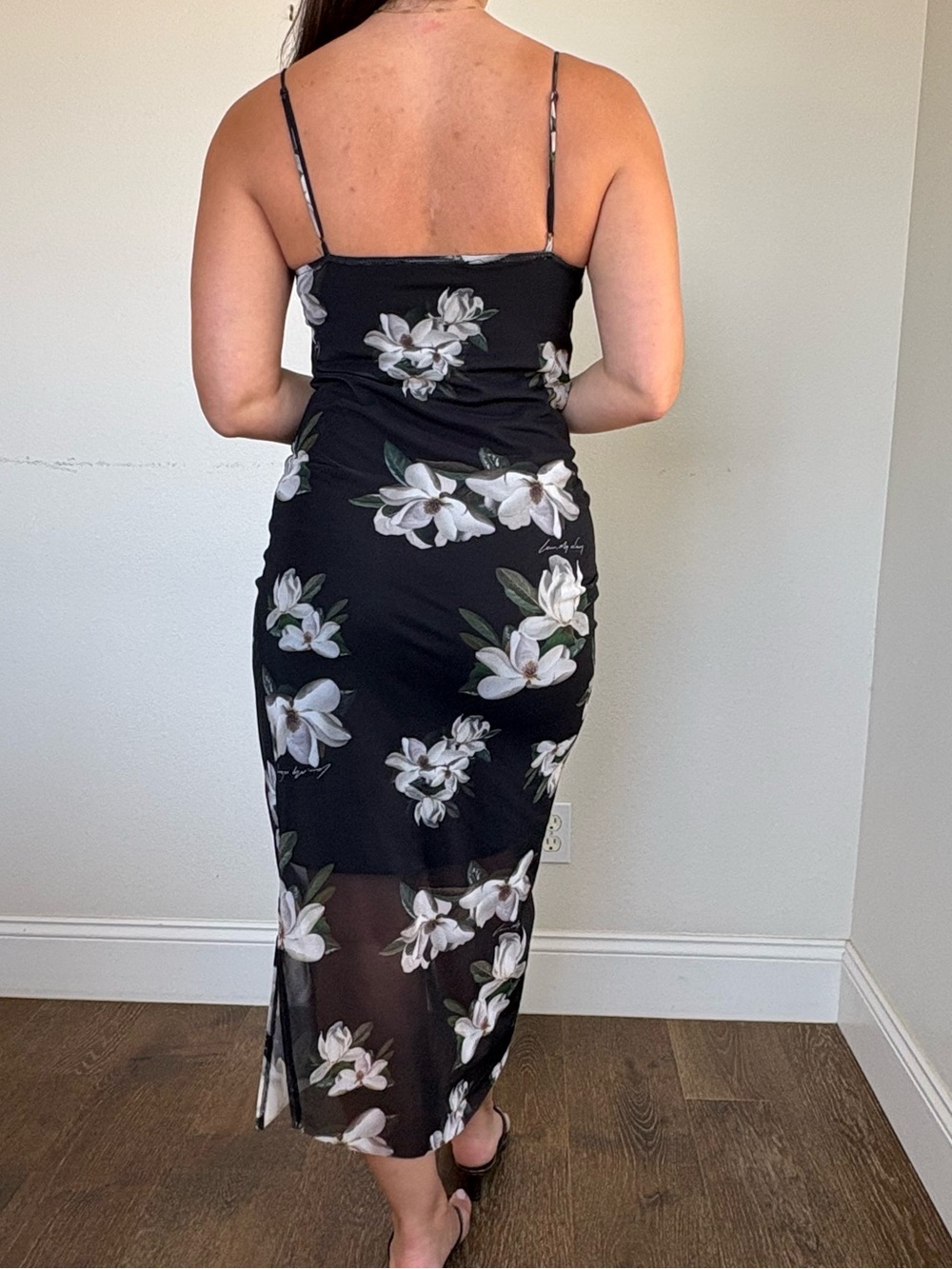 AllSaints Ulla Alessandra Ruched Floral Mesh Midi Dress - US 6 - Picture 3 of 16